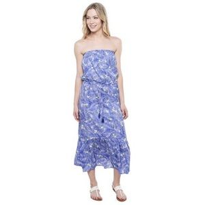 SOLD Vineyard Vines Silk Maxi Dress Blue Palm